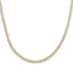 14K 6mm Pave Classic Miami Cuban Chain