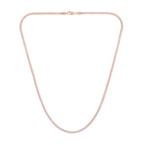 14K Rose 3.3mm Two-Tone Fancy Ice Chain 