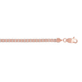 14K Rose 3.3mm Two-Tone Fancy Ice Chain 