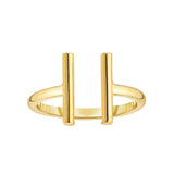 14K Gold Open Double Bar Ring