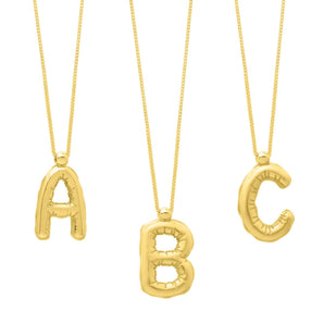14K Helium Initial Pendant - ALL LETTERS