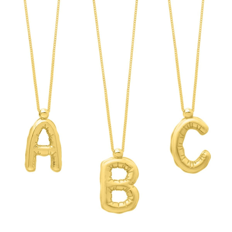 14K Helium Initial Pendant - ALL LETTERS