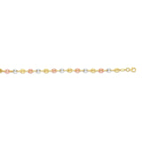 14K Tri-color Gold Puffed Mariner Link Chain