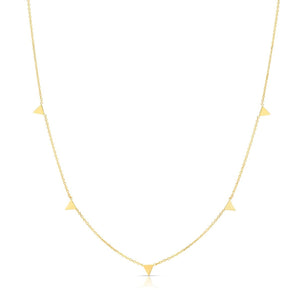 14K Gold Dangle Spike Necklace
