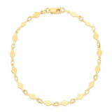 14K Gold Diamond Shape Mirror Chain