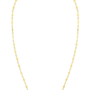14K Gold Diamond Shape Mirror Chain