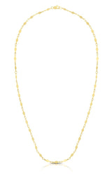 14K Gold Diamond Shape Mirror Chain