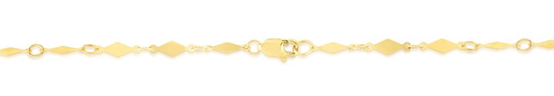 14K Gold Diamond Shape Mirror Chain