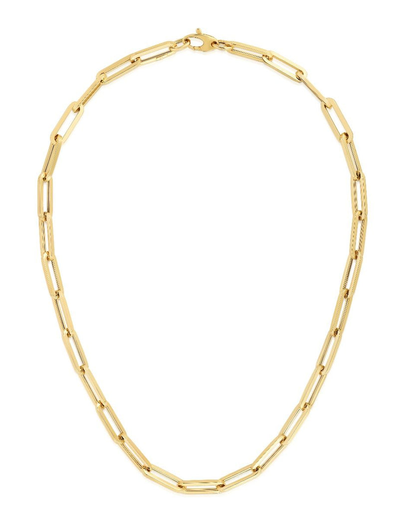 14K Gold 6.1mm Paperclip Chain 