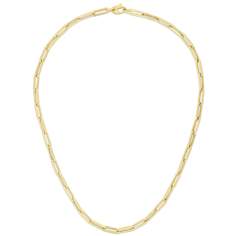 14K Gold 4.2mm Paperclip Chain 