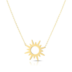 14K Gold Sunburst Necklace
