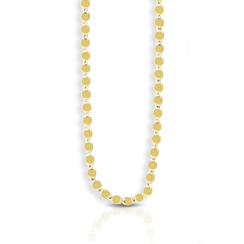 14K Gold 2.2mm Oval Mirror Link Chain 