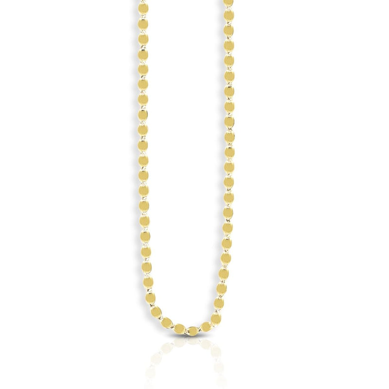 14K Gold 2.2mm Oval Mirror Link Chain 