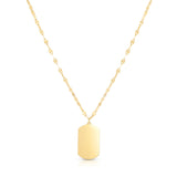 14K Gold Tag with Mirror Chain