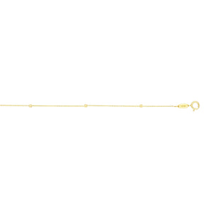14K Gold 1.5mm Polished Cube Saturn Chain 