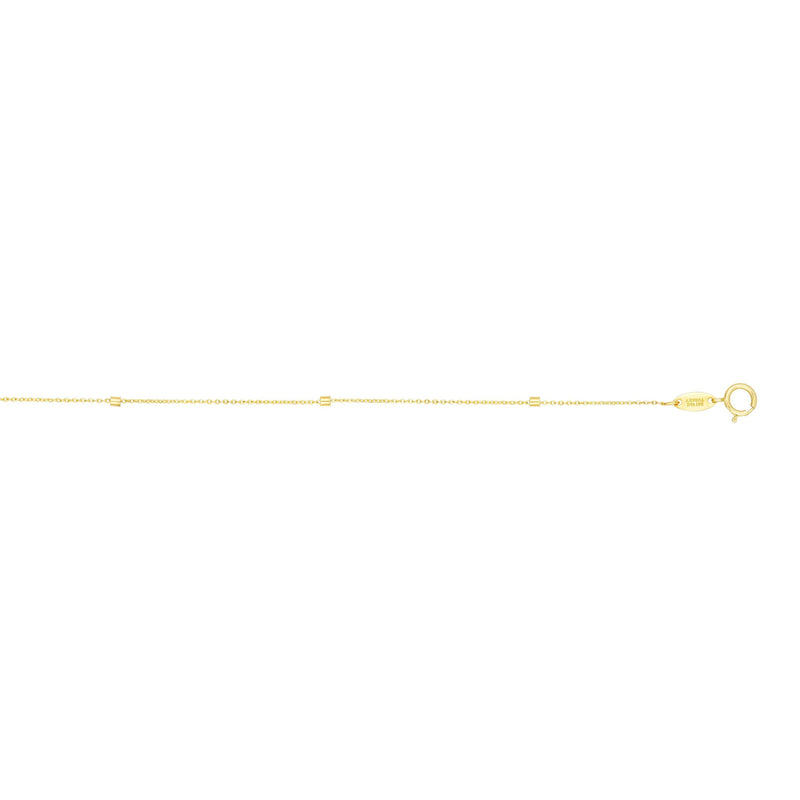 14K Gold 1.5mm Polished Cube Saturn Chain 