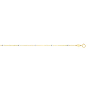 14K Gold 1.8mm Diamond Cut Bead Saturn Chain 