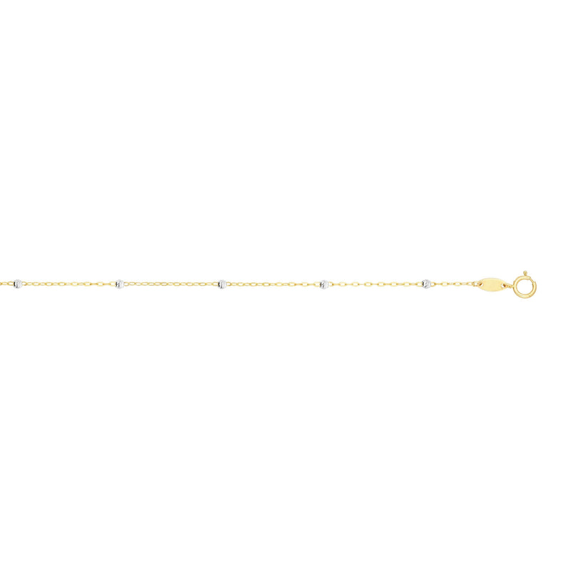 14K Gold 1.8mm Diamond Cut Bead Saturn Chain 