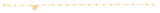 14K Gold Dangle Heart and Bead Station Anklet