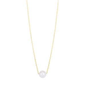14K Pearl Necklace Solitaire