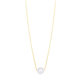 14K Pearl Necklace Solitaire