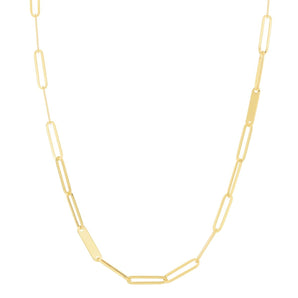 14K Paperclip Bar Fashion Chain