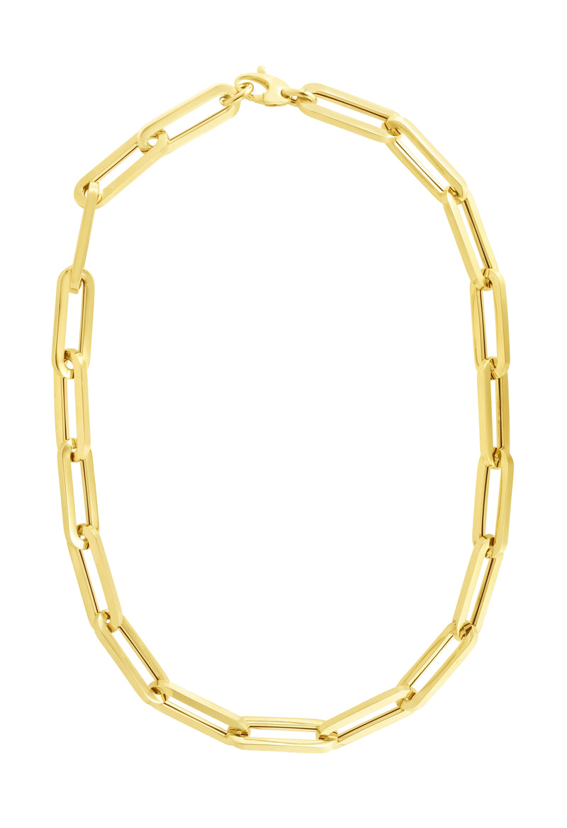 14K 9.6mm Paperclip Chain