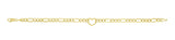 10K Heart Figaro Chain Bracelet
