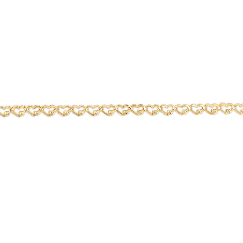 14K Gold Heart Link Chain