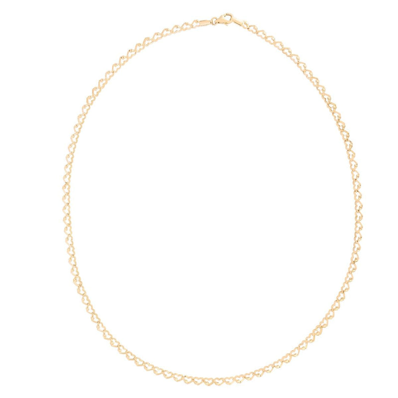 14K Gold Heart Link Chain