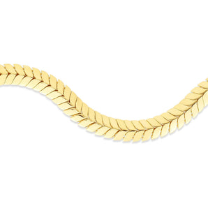 14K Gold 6mm Chevron Link Chain