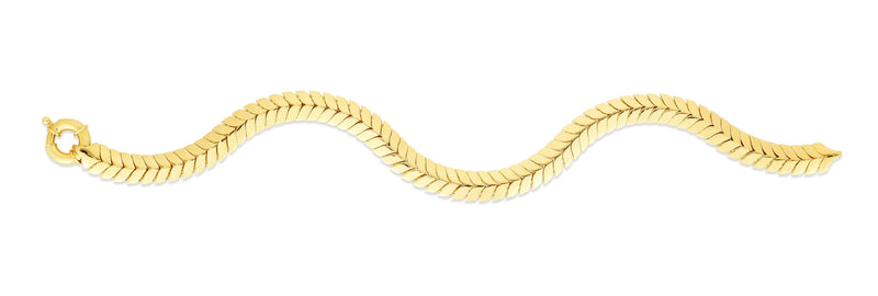 14K Gold 6mm Chevron Link Chain