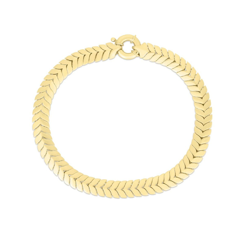 14K Gold 6mm Chevron Link Chain