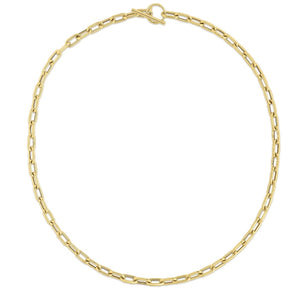 14K Gold Paperclip Toggle Link Chain