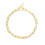 14K Gold Paperclip Toggle Link Chain