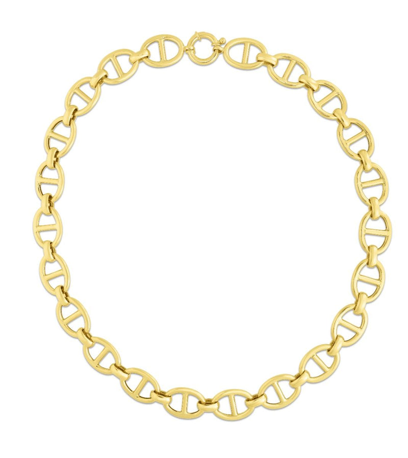 14K Gold 13mm Mariner Link Chain