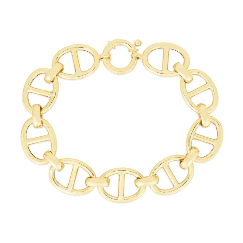 14K Gold 13mm Mariner Link Chain
