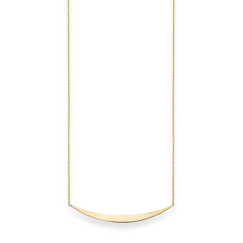 14K Gold Crescent Bar Necklace