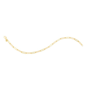 14K Alternating Bead Link Paperclip Chain