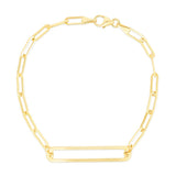 14K Paperclip Curved Open Bar Chain