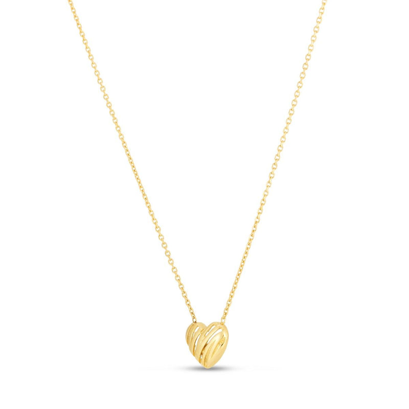 14K Gold Scribbles Heart Necklace