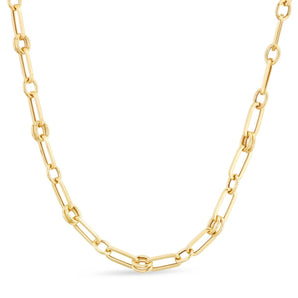 14K Paperclip Rondel Link Chain