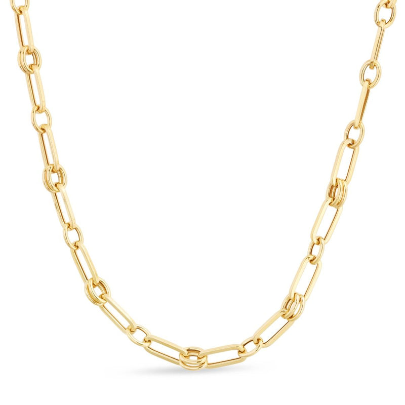 14K Paperclip Rondel Link Chain