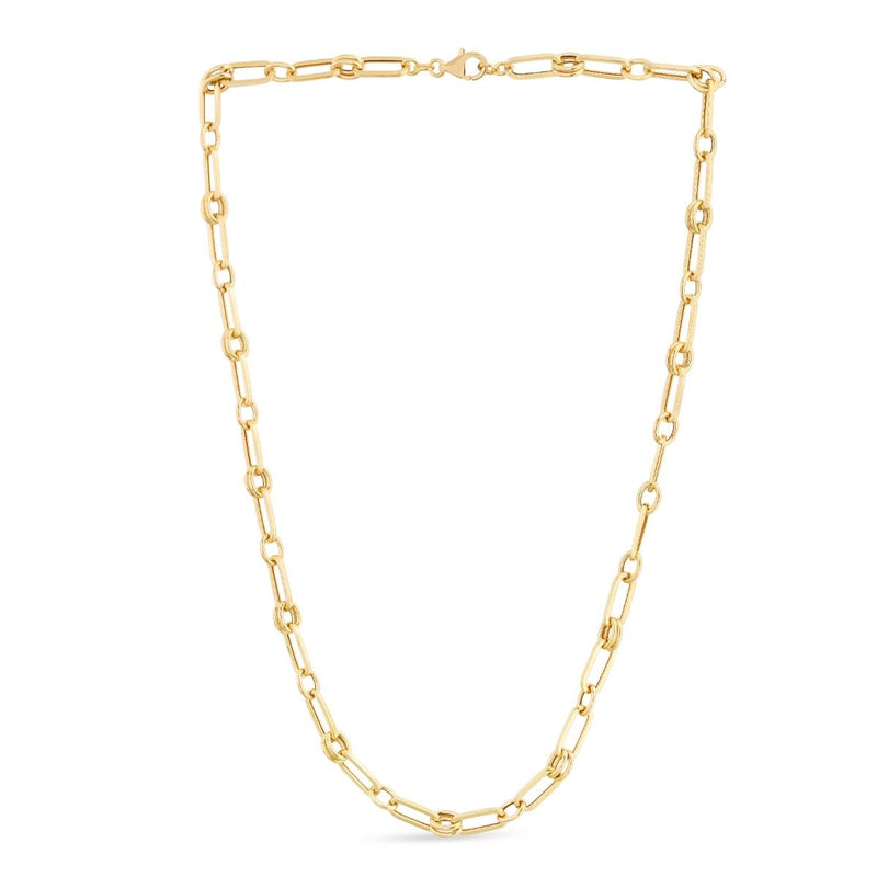 14K Paperclip Rondel Link Chain