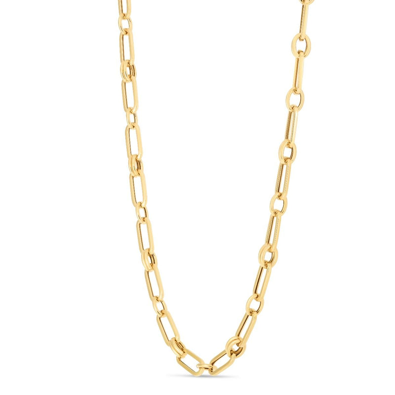 14K Paperclip Rondel Link Chain