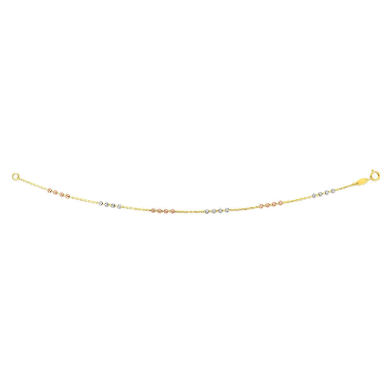 14K Gold  Bead Station Chain