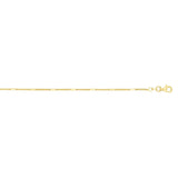 14K Gold 1.3mm Polished Bar Station Saturn Chain 
