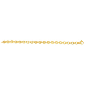 14K Gold Polished Oval Rolo Inspired Link Chain