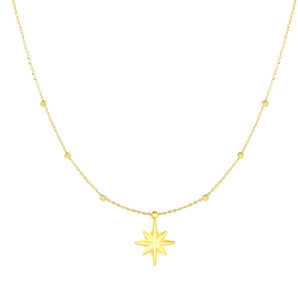 14K Gold North Star Necklace