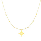 14K Gold North Star Necklace